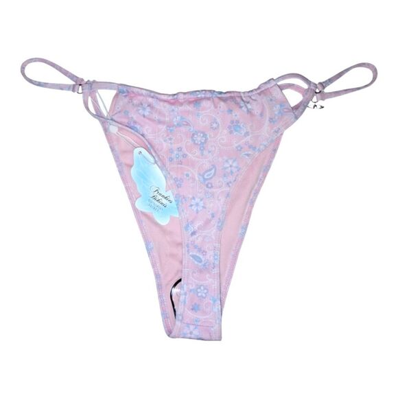 Frankies Bikinis By Victoria's Secret Yara Bikini Bottom Pink Paisley Size L New - Picture 4 of 14